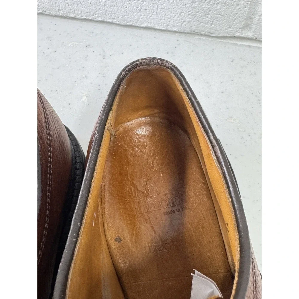Allen Edmonds Becker Men Size 11‎ B Shoes Brown Leather Cap Toe Low Top Oxford